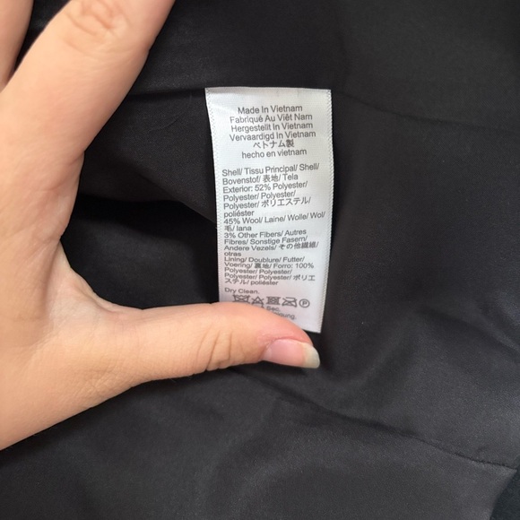 NWT J. Crew Black Wool Peacoat City Coat with Button Neck mock neck - Picture 13 of 13